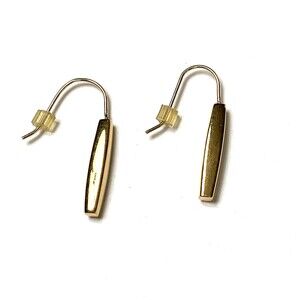 Minimalist Gold Tone Drop Earrings Gold Tone Classic Chic Graceful 1"
